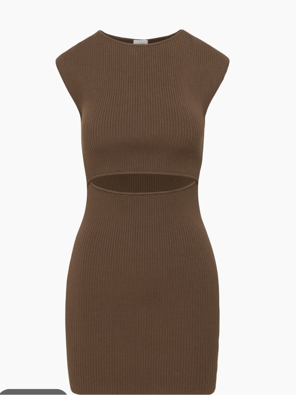 Aritzia NEW Wilfred Cutout Mini Dress in Cocoa Bean